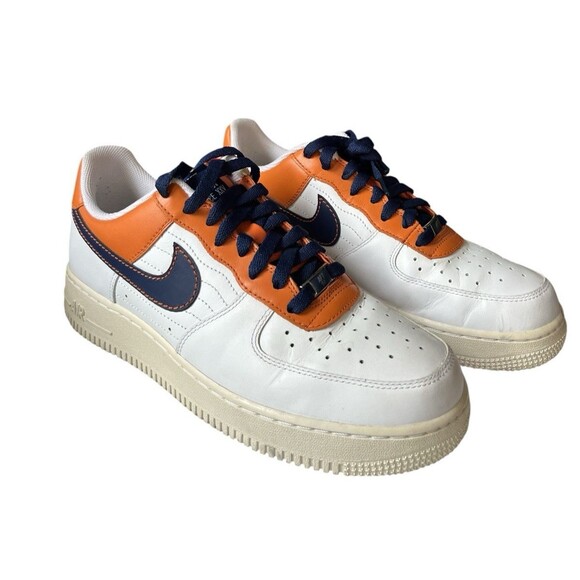 Nike Air Force 1s Men Low White Orange Blue AF1 82 317295-841 Size 8.5 - Picture 1 of 7